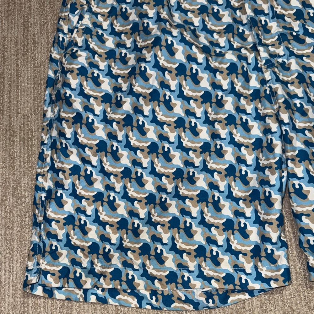 Peter Millar Mens Size XL Blue Sea Camo Mesh Swim Hybrid Trunks Performance - Picture 3 of 10